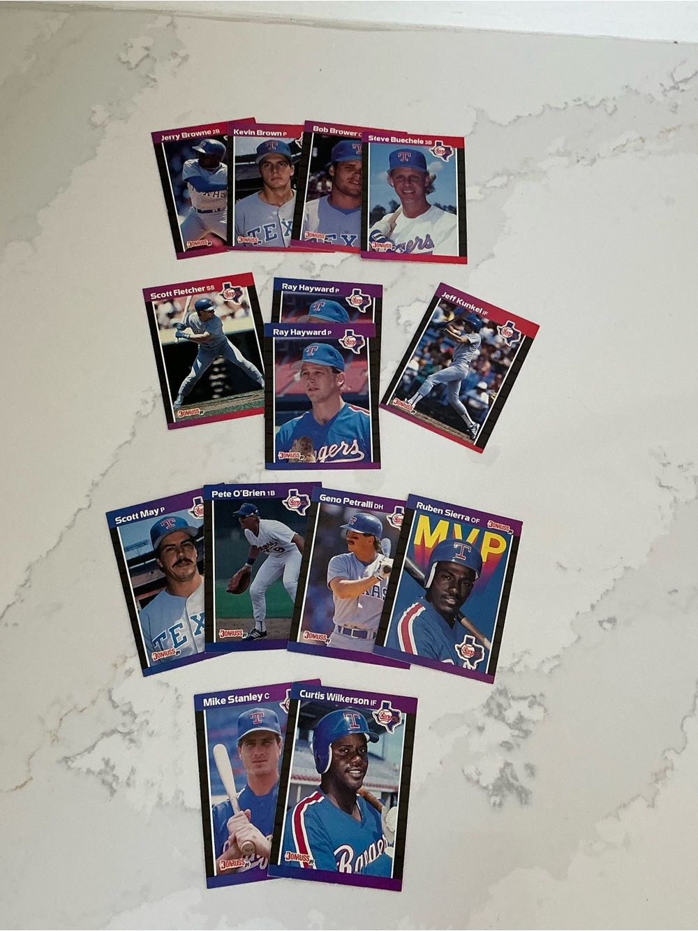 Baseball Trading Cards 89 Donruss Texas Rangers. Lot of 14 cards